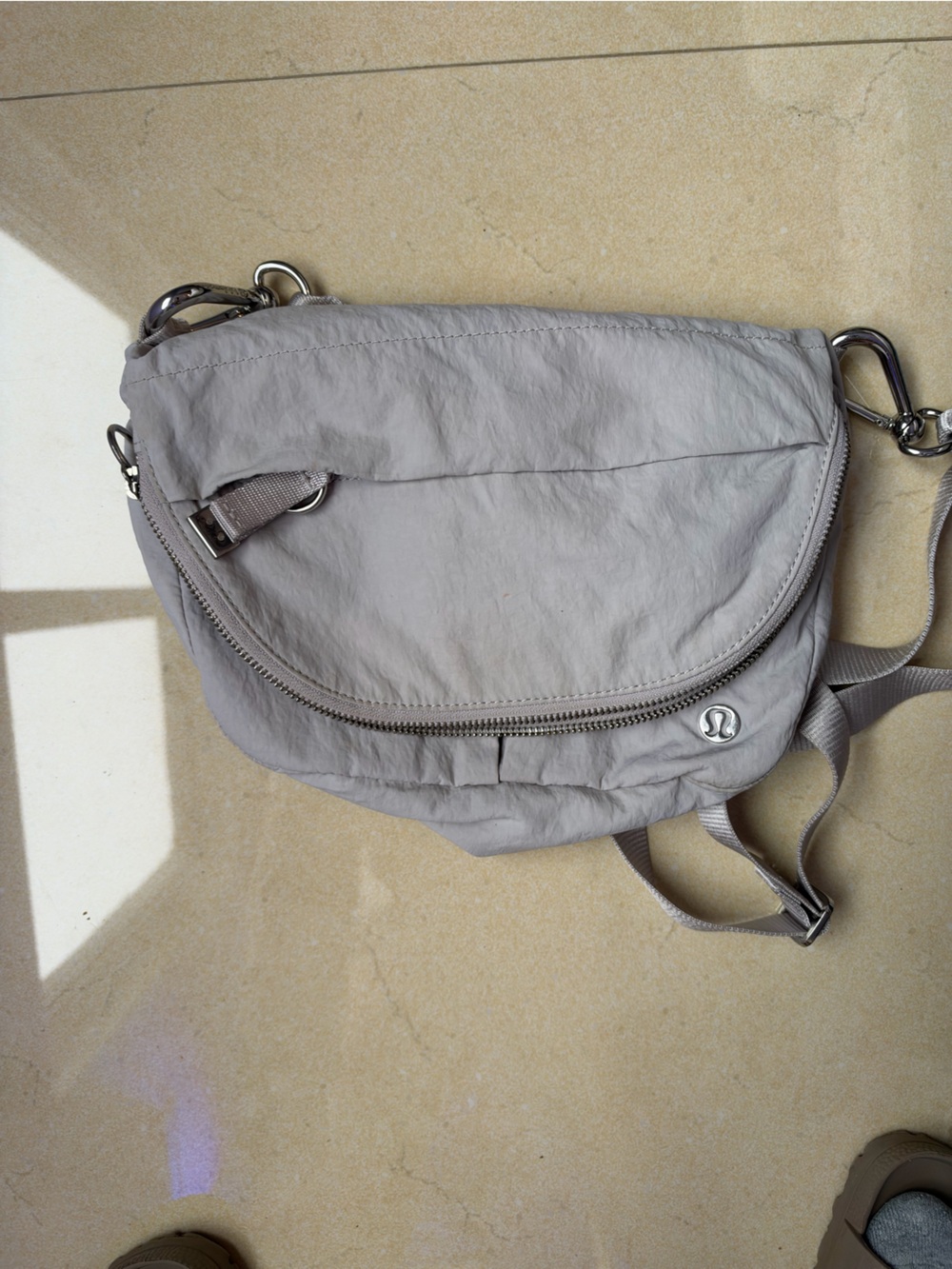 lululemon athletica Light Gray Sling Belt Bag